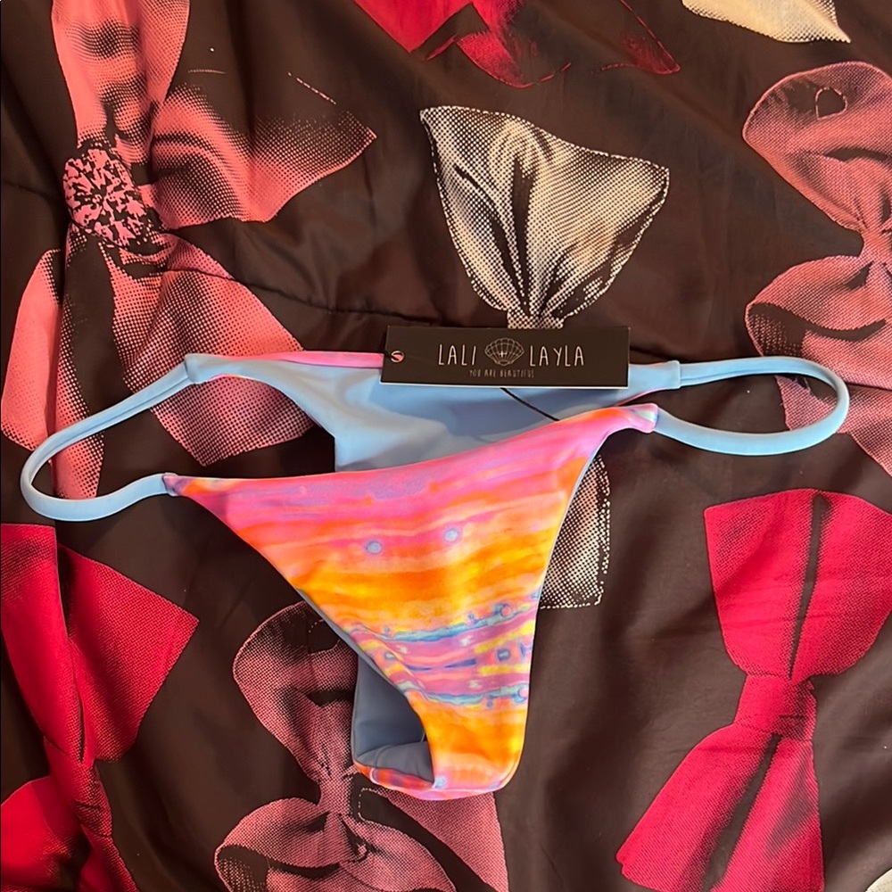 NWT LALI LAYLA Women's Multicolor Thong Bikini Bottom